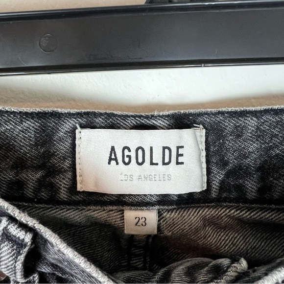 Agolde 90s Pinch High Rise Jeans Washed Black Size 23 - Picture 4 of 7